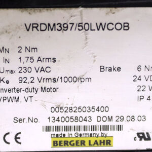 berger-lahr-VRDM397-50LWCOB-stepper-motor(used)-5