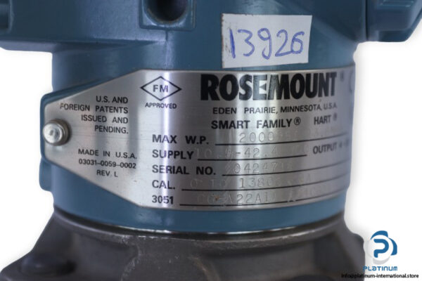 rosemount-3051CG5A22A1AL4B4C6Q4-coplanar-gage-pressure-transmitter-(New)-3