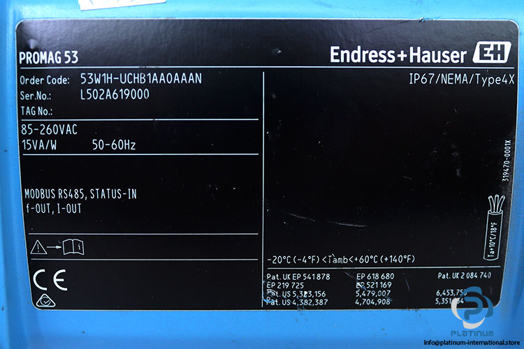 endress-hauser-PROMAG-53-electromagnetic-flowmeter-(Used)-2