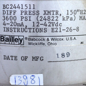 bailey-BC2441511-differential-pressure-transmitter-(Used)-3