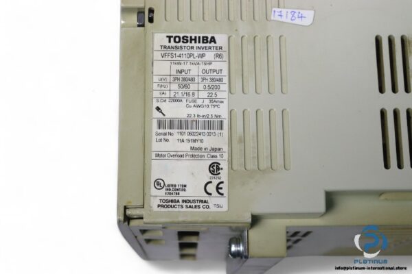 Toshiba-VFFS1-4110PL-WP-transistor-inverter(used)-1