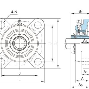 nachi-UKF207-four-bolt-square-flange-unit-new-4