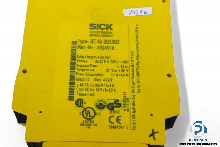 sick ue48 2os3d2 safety relay sick-UE48-2OS3D2-safety-relay(used)-1