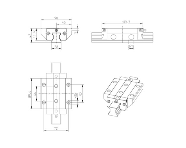 rexroth r165371422 ball rail runner block rexroth-R165371422-ball-rail-runner-block-new-carton-4