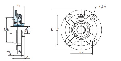 koyo-UKFC208-J-round-flange-ball-bearing-unit-new-carton-5