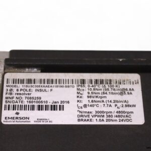 emerson-115U3C305XAAEA115190-SBTD-servo-motor(used)-2