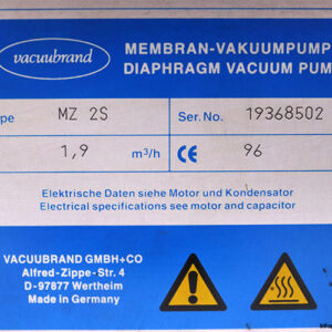 vacuubrand-MZ-2S-diaphragm-vacuum-pump(used)-3