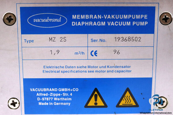 vacuubrand-MZ-2S-diaphragm-vacuum-pump(used)-3