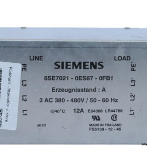 siemens-6SE7021-0ES87-0FB1-radio-interference-suppression-filter-(used)-1