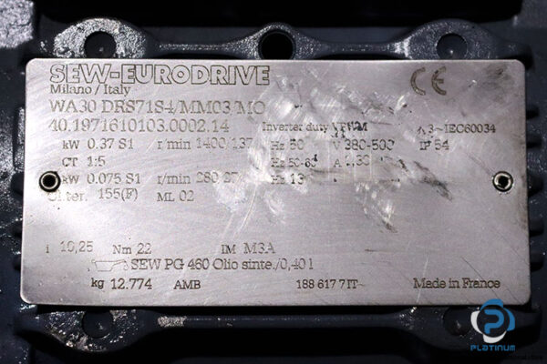 sew-WA30DRS71S4MM03MO-Spiroplan-gearmotor(used)-3