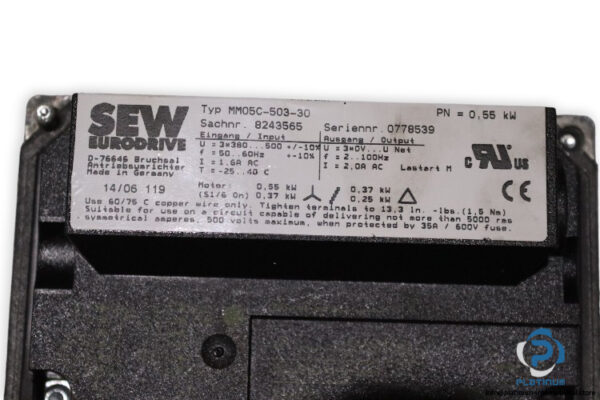 sew-R37-DT71D4-BMG-MM05-AVSK-helical-gearmotor(used)-4