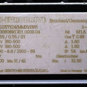 sew-W20-DT71D4-MM05-BW1-Bevel-helical-gearmotor(used)-2