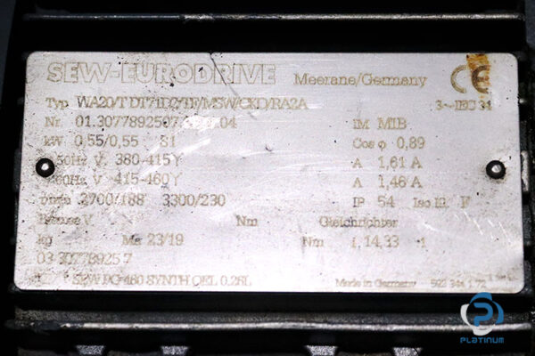 sew-WA20TDT71D2TFMSWCKORA2A-gearmotor(used)-1