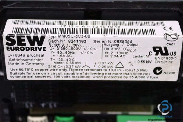 sew-KA37TDT71D4MM05BW1-helical-gearmotor(used)-5