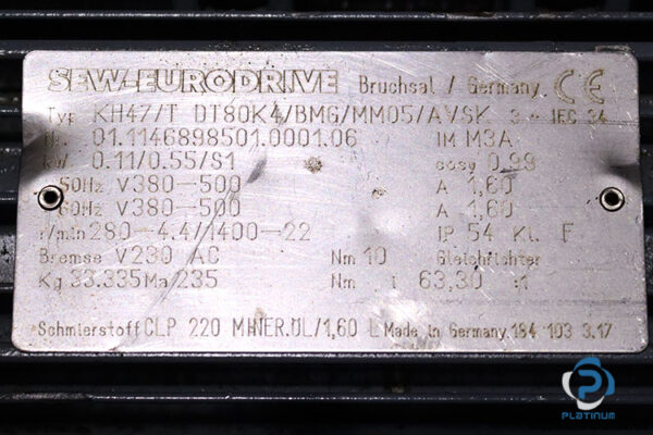 sew-KH47TDT80K4BMGMM05AVSK-helical-gearmotor(used)-4