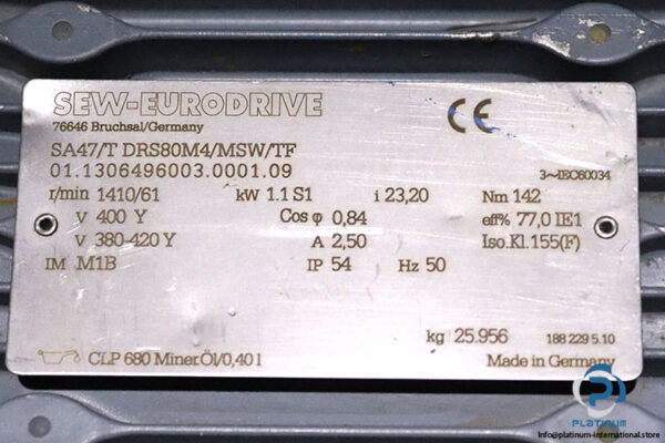 sew-SA47TDRS80M4MSWTF-helical-gearmotor(used)-2