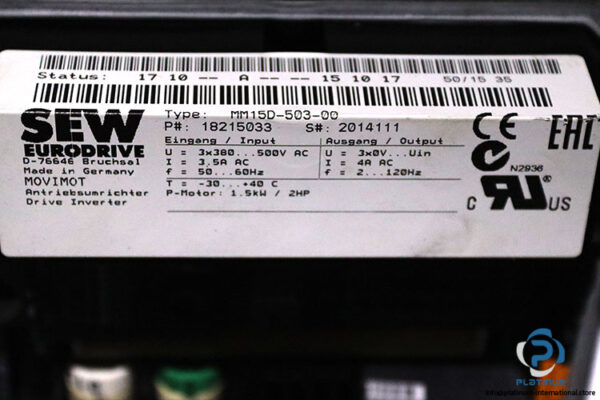 sew-SA47TDRE90M4MM15MOTHLN-helical-gearmotor(used)-3