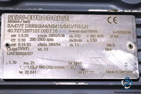 sew-SA47TDRE90M4MM15MOTHLN-helical-gearmotor(used)-5