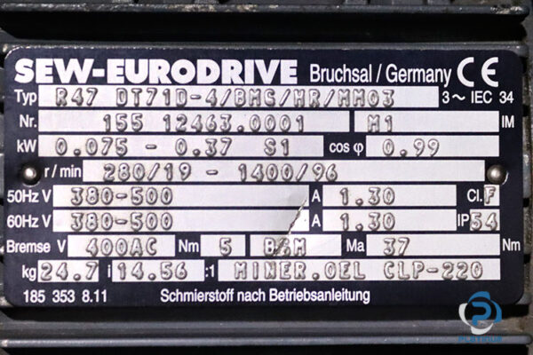 sew-R47DT71D-4BMGHRMM03-HELICAL-gearmotor(used)-5