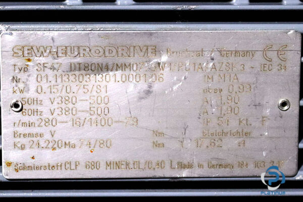 sew-SF47DT80N4MM07BW1RC1AAZSK-helical-worm-gearmotor(used)-2