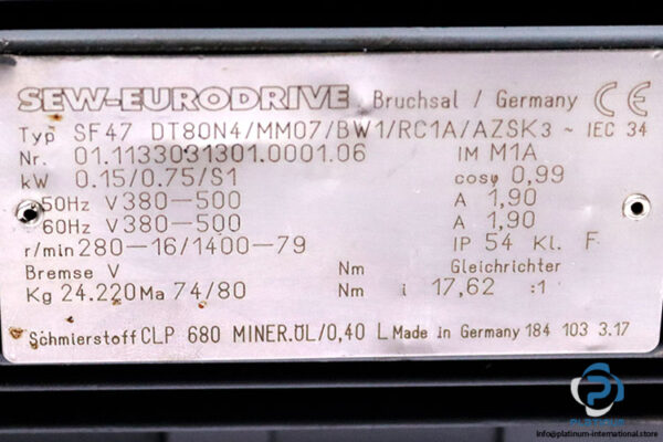 sew-SF47DT80N4MM07BW1RC1AAZSK-helical-gearmotor(used)-2