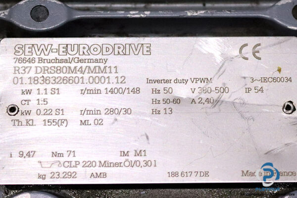 sew-R37DRS80M4MM11-helical-worm-gearmotor(used)-5