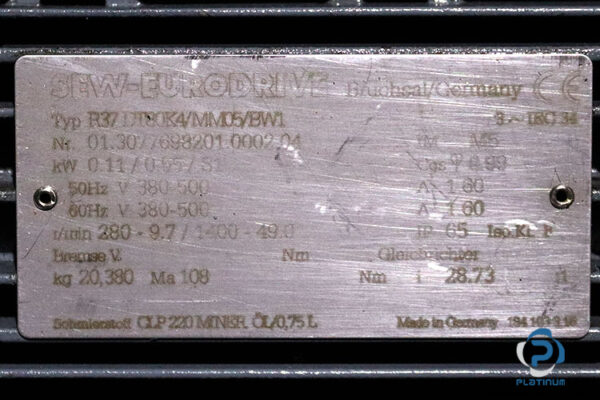 sew-R37-DT80K4MM05BW1-helical-gearmotor(used)-3