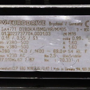 sew-SA47TDT80K4BMGHRMM05-helical-worm-gearmotor(used)-1