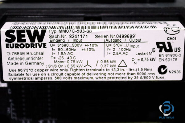 sew-R27DT80N4BMGMM07-helical-gearmotor(used)-4