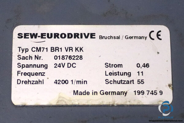 sew-R67CM71SBRTFVRRH1LKK-permanent-magnet-motor(used)-2