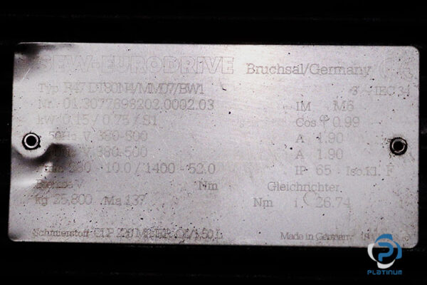 sew-R47DT80N4MM07BW1-01.3077698202.0002.03-helical-gearmotor(used)-1