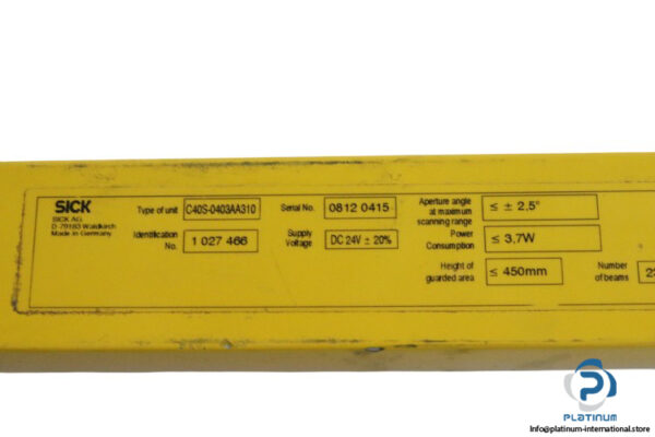 sick-C40S-0403AA310-safety-light-curtain-sender-(used)-4