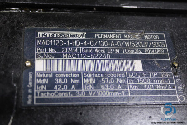 indramat-MAC112D-1-HD-4-C-130-A-0-WI520LV-S005-ac-servo-motor(used)-2
