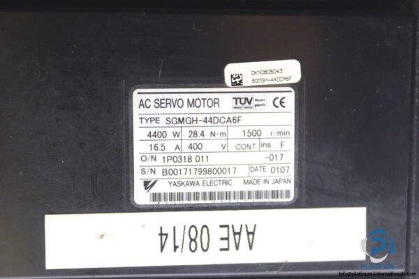 Yaskawa-SGMGH-44DCA6F-ac-servo-motor(used)-1