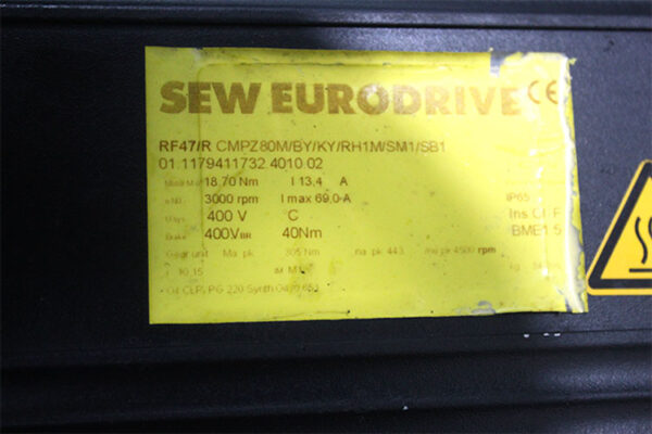 sew-RF47-R-CMPZ80M-BY-RH1M-SM1-SB1-gear-motor(used)-2