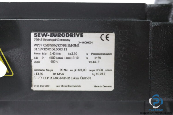 sew-WF37-CMP50M-KY-RH1M-SM1-01.1873270106.0003.13-servo-gearmotor(used)-2