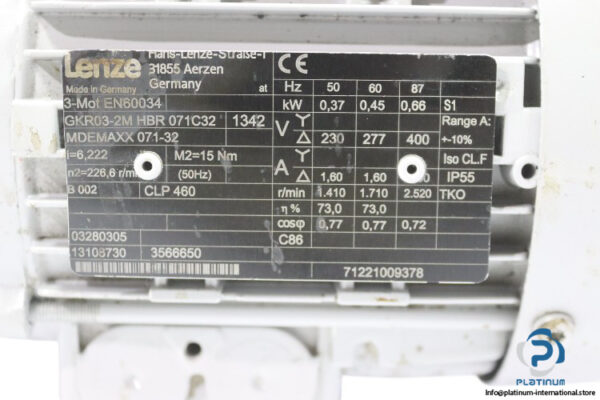 lenze-GKR03-2MHBR-071C32-gear-motor(used)-2