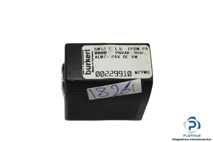 Burkert-6012-C-1.6-EPDM-PA-0000-PNVAK-3BAR-solenoid-coil(used)-1