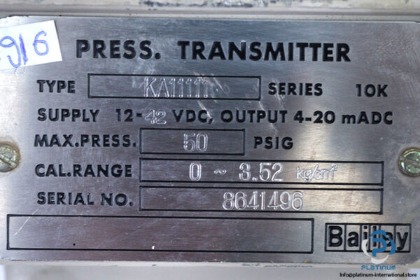 bailey-KA11111-pressure-transmitter(used)-2