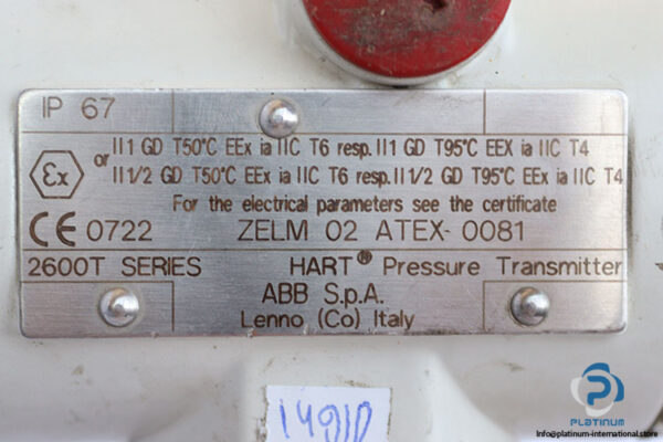 hart-ZELM-02-ATEX-0081-pressure-transmitter(used)-1