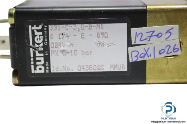 Burkert-331-C-30-B-MS-G14-E-890-direct-acting-armature-valve(used)-1