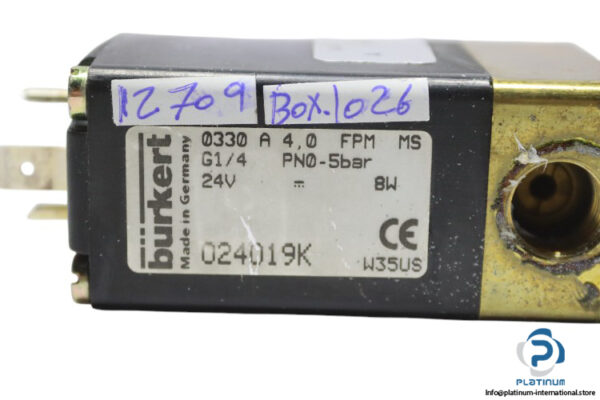 Burkert-0330-A-40-FPM-MS-G14-PN0-5BAR-direct-acting-armature-valve(used)-1