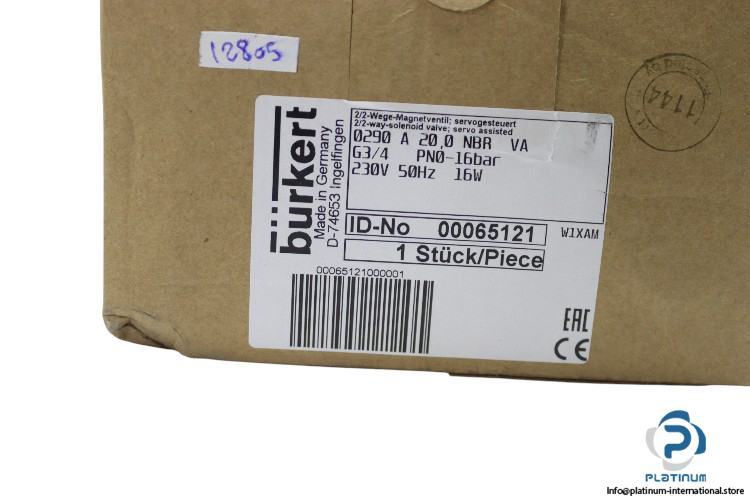 Burkert-0290-a-200-nbr-va-g3-4-pn-0-16bar-single-solenoid-valve(new)-3