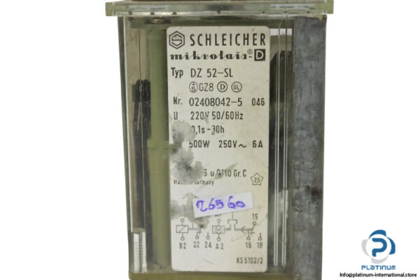Schleicher-DZ52-SL-02408042-5-046-time-relay(used)-3