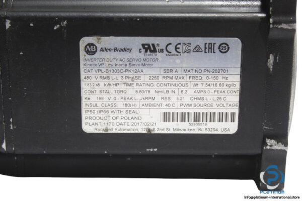 allen-bradley-VPL-B1303C-PK12AA-ac-servo-motor-used-3