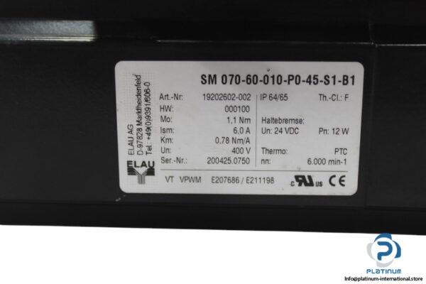 elau-SM-070-60-010-P0-45-S1-B1-servo-motor-used-2