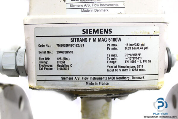 siemens-7ME65204BC122JB1-electromagnetic-flow-sensor-used-1