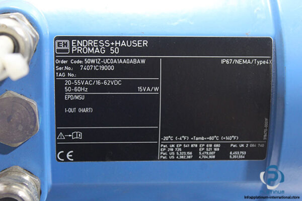 endress_hauser-50W1Z-UC0A1AA0ABAW-electromagnetic-flow-meter-used-3