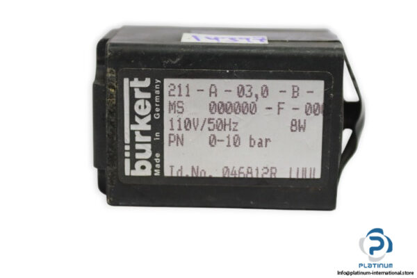 burkert-211-A-03.0-B-MS-000000-F-000-solenoid-coil-(used)-1