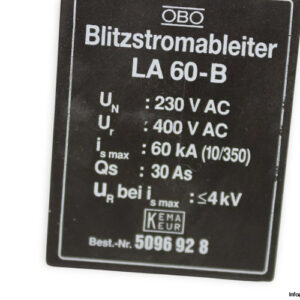 obo-bettermann-LA-60-B-lightning-current-arrester-(new)-2